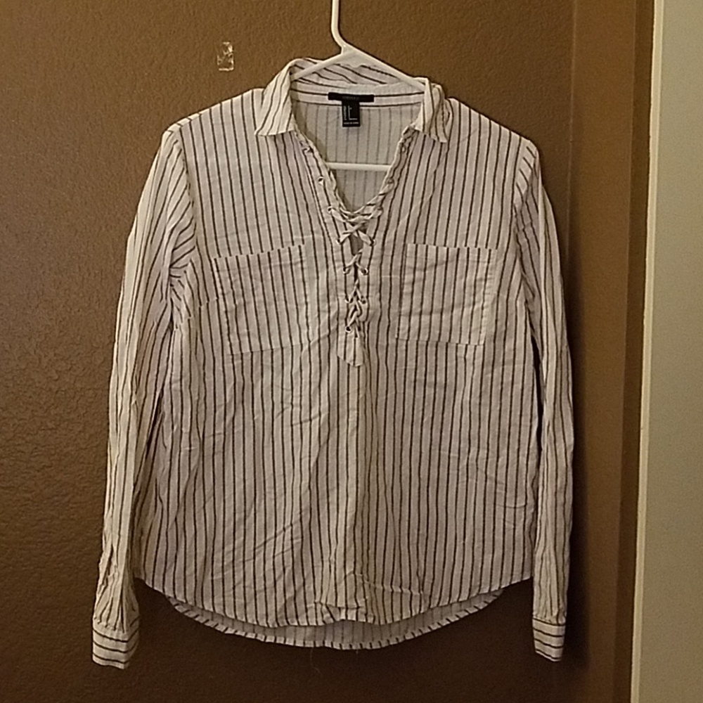 Long Sleeve Stripe Blouse